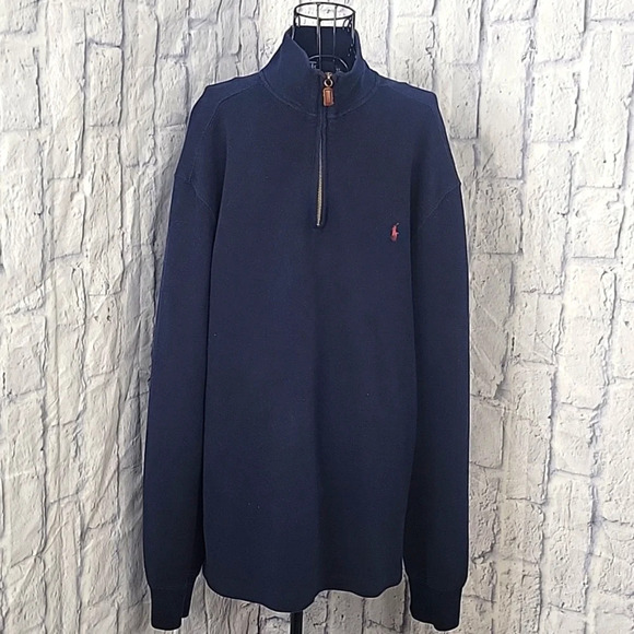Polo Ralph Lauren Other - VINTAGE POLO RALPH LAUREN Men's Navy Blue 1/4 Zip‎ Pullover Sweatshirt XL